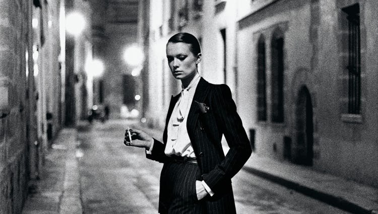 Yves Saint Laurent, French Vogue, Rue Aubriot, Paris 1975 © Helmut Newton Estate / Maconochie Photography