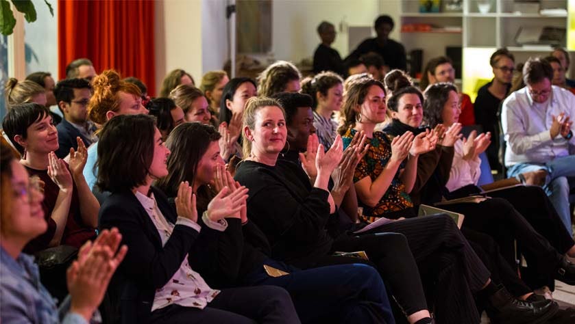 Audience at a coworking event